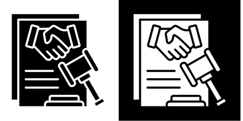 Legal Agreement   Icon Set White Style Collection