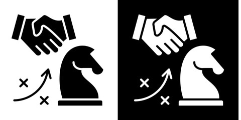 Joint Strategy   Icon Set White Style Collection