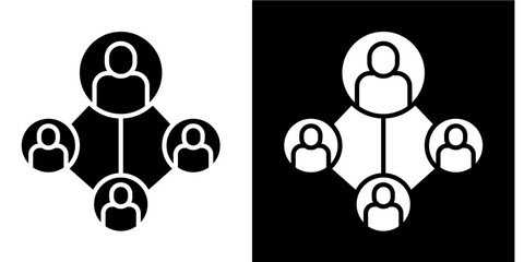 Business Network   Icon Set White Style Collection