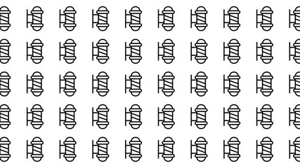 Many barber pole symbols arranged in a repeating pattern graphic. Suitable for barber shop branding, salon decorations, website backgrounds.