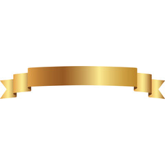 Elegant Golden Ribbon Banner With Transparent Background Ideal For Award Ceremonies And Formal Events