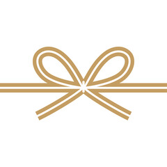 Elegant Golden Ribbon Bow Tied on White Background Ideal for Gift Wrapping and Decoration