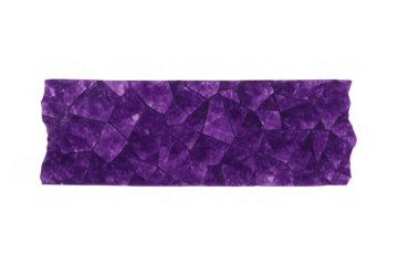 Purple amethyst crystal texture washi tape sticker with jagged edges on a transparent background