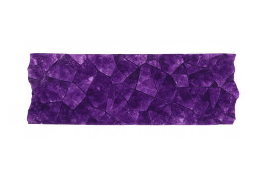 Purple amethyst crystal texture washi tape sticker with jagged edges on a transparent background