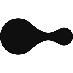 Abstract Black Shape Amoeba Like Form Isolated on White Background Clean Simple Minimalist Graphic Element Organic Flowing Contour