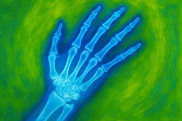 A glowing digital hand, symbolizing technology and connection in the digital world.