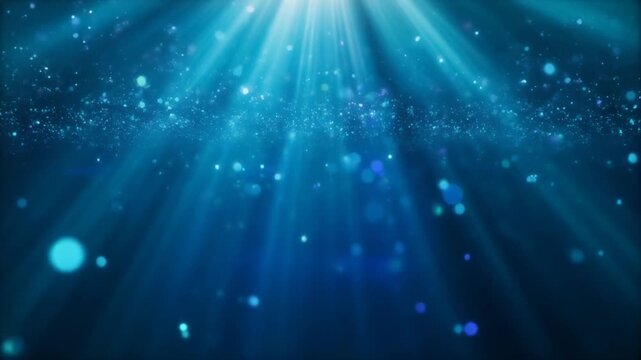 Enchanting Undersea Lightscape Underwater Rays and Sparkling Particles