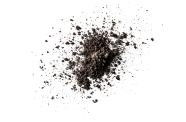 Pile of dark soil, isolated on transparent background, showcasing its rich texture and composition, perfect for gardening and agricultural applications