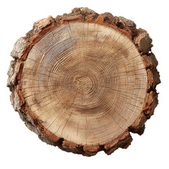 A close-up of a wooden tree stump showcasing its intricate rings and texture.