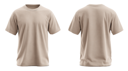 Front and back view of a light beige t-shirt (1)