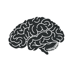 Brain organ logo flat design, brain icon, simple hand drawn organ vector illustration, flat design element. Illustration design for, logo, symbol, icon, and emblem.