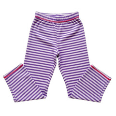 Purple and white striped flared bell bottom pants for children isolated on transparent background