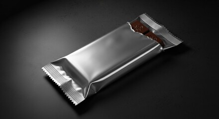 a silver foil packet with a brown paper inside
