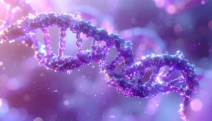 DNA Helix: An artistic depiction of the double helix structure of DNA, showcasing its intricate beauty, revealing the essence of life's code.