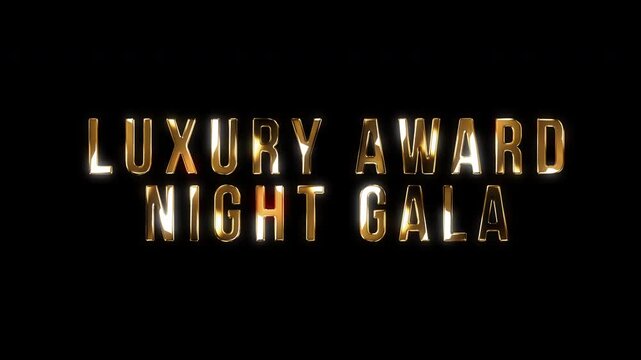 Luxury Award Night Gala Golden Text on Black Background for Event Promotion.