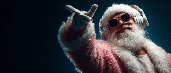Groovinâ€™ with santa: a night of dance and christmas cheer. Budget planning. Groovy santa dj: holiday vibes and music at a vibrant christmas party. Business metrics. Economic indicators.