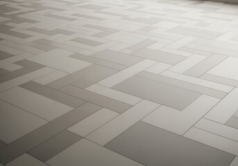 Contemporary geometric tile arrangement creating a structured floor art