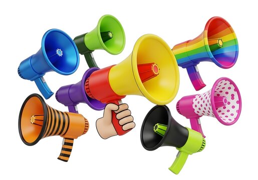 Megaphones announcement diversity communication