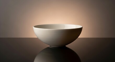 Elegant cream bowl against subtle backdrop with smooth dark surface