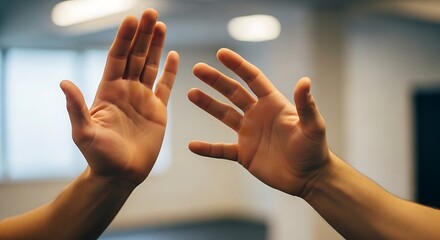 Expressive gesture with extended hands in collaborative environment