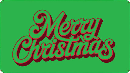 Merry Christmas 3D text effect in editable vector style, elegant holiday typography for festive greeting cards, winter sale promotions, posters, digital media, and joyful seasonal celebration designs.