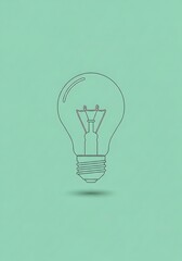 Linear lightbulb illustration against a soothing mint green background