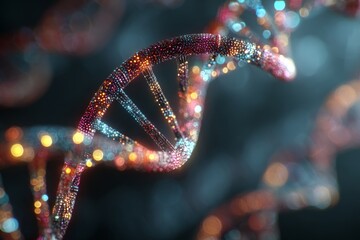 Innovative genetic research at the cutting-edge laboratory. Digital web. A kaleidoscope of dna displays in a futuristic lab setting for genetic research. Cyber intelligence. Tech ecosystem.