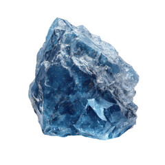 Obraz premium Rough, blue mineral chunk with complex, fractured facets