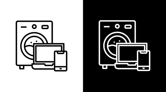 Electronic  White Icon Set Design