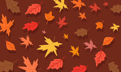 Fototapeta premium autumn with the beauty of falling leaves background design