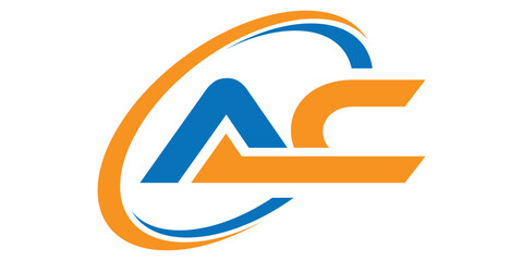 abstract creative AC letter logo with circle.