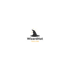 Wizard hat logo design template flat vector