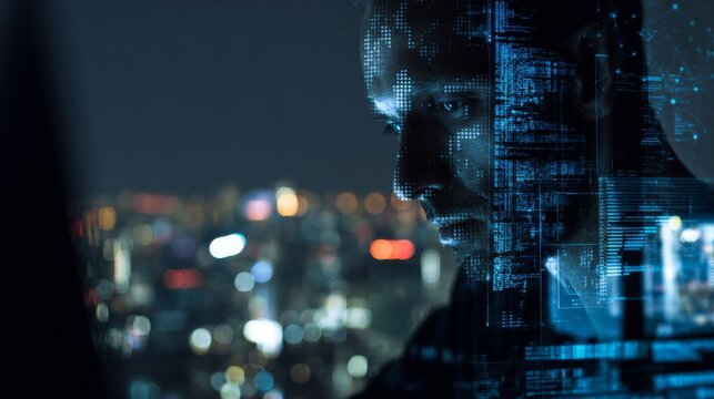 Visualizing blockchain data: high-tech nights in the coding world. Financial charts. Immersed in tech: a developer's nocturnal blockchain exploration. Market trends. Digital finance.