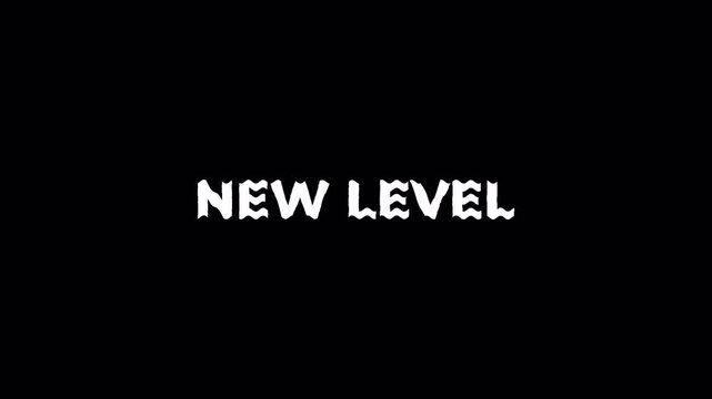 New Level Text animation glitch Distortion Overlay Effect VHS Aesthetic Black Screen Typography Motion Graphic