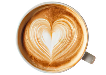 Latte art heart design in a cup