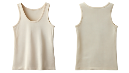 Beige tank top, front and back views (2)