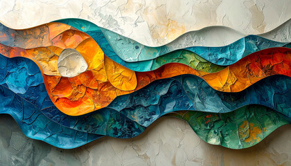 Vibrant paper art wall hanging colorful handmade decorations
4