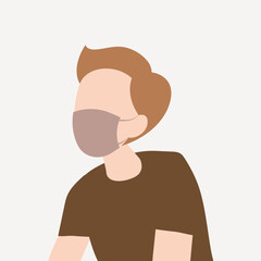 Covid-19 protection, man in mask collage element vector