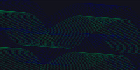 Blue and green light painting vector illustration, Lights curves and waves against a black background with dynamic lines. eps 10