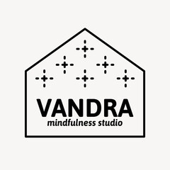 Health and wellness logo, black and white botanical design vector