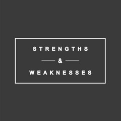 Strenghts & weaknesses word, white typography element vector