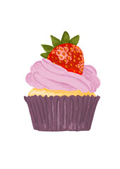 cupcake oil pastel illustration