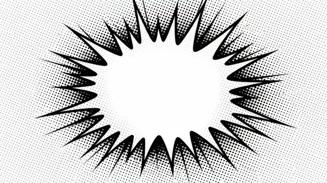 Sequential comic book pop art speech bubbles with halftone background effect for text display, video