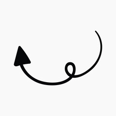 Curved arrow pointing upward illustration vector