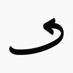 Curved arrow indicating backward direction illustration vector
