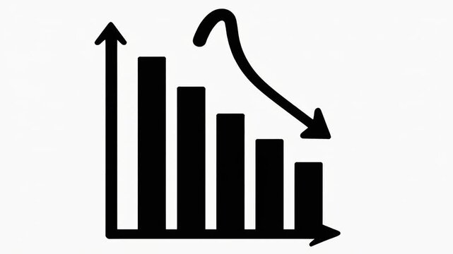 Declining Bar Graph Animation - Visualizing Data Trends and Analysis.