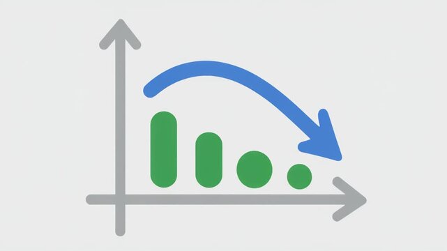 Declining Bar Graph Animation - Visualizing Data Trends.