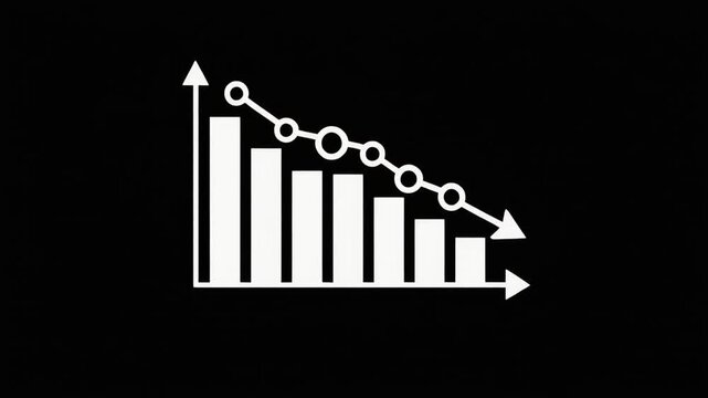 Declining Bar Graph Animation for Business Presentation.