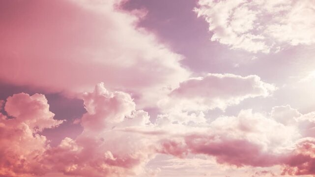 Pink Clouds Timelapse pink Sky Background. Sky Fluffy Clouds . Pink, Purple Soft Colors. Dream. Time Lapse, Time-lapse Pink Magenta Fluffy Clouds Cloud Sky Moving In Cloudy Sky. Natural Background
