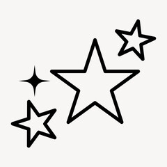 Simple black star outline illustration vector